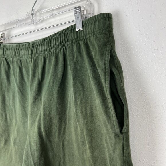 Lands' End Shorts Men Large 36-38 Green Pull On Drawstring Casual Lounge Bottoms - Picture 7 of 14